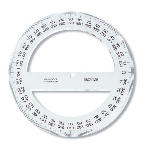 Εικόνα της Kohinoor protractor 360/125 transparent